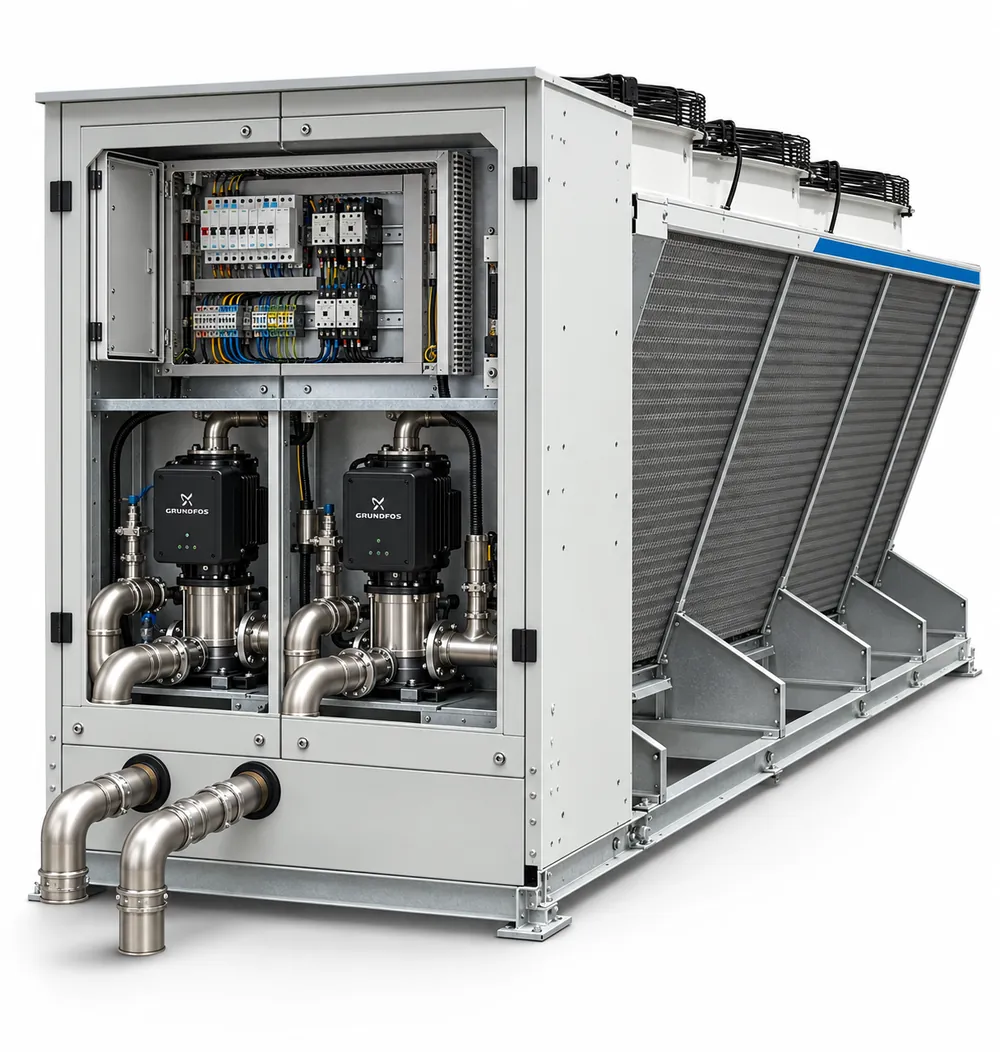 Dry cooler avec station de pompage intégrée